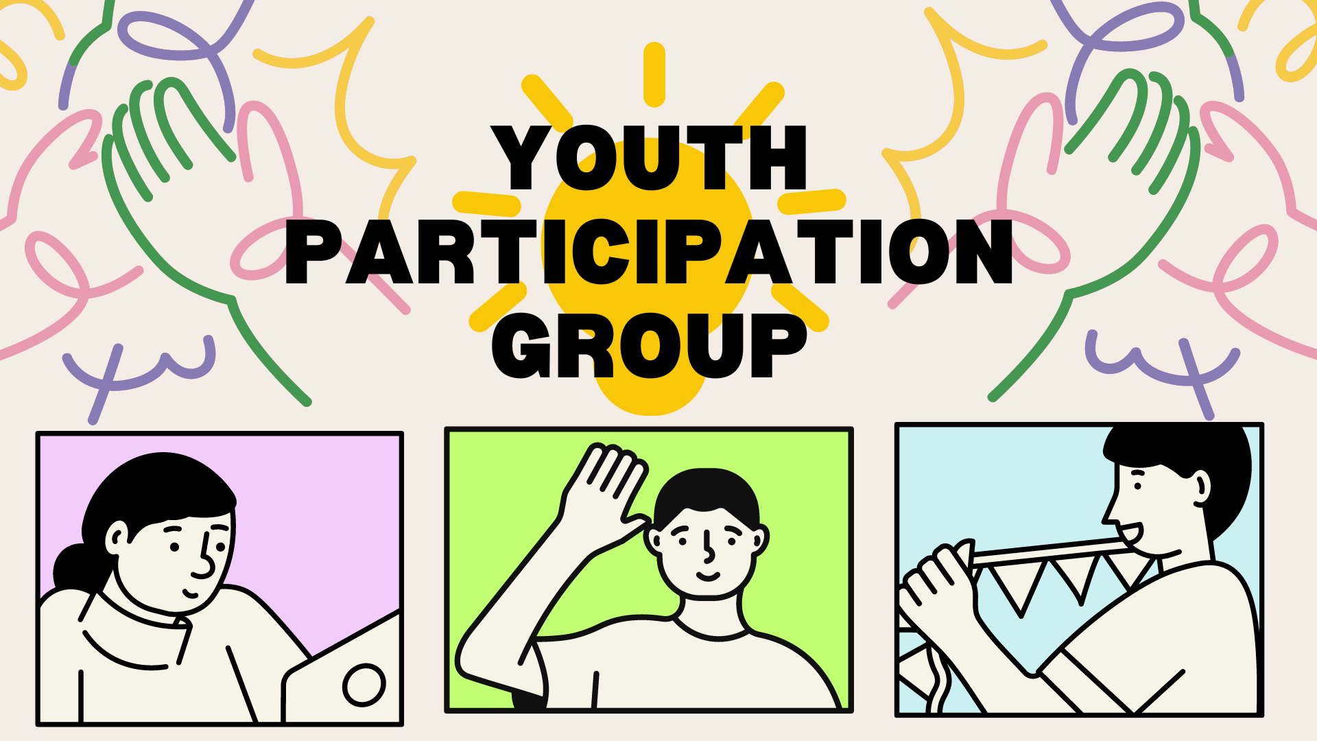 Illustrative image reading 'Youth Participation Group'