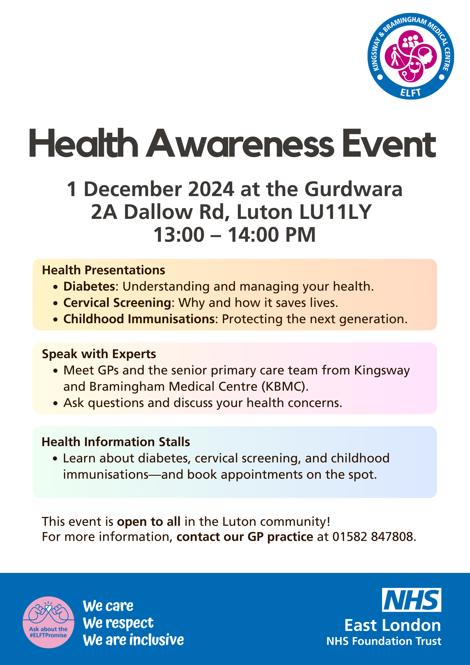 health awareness event luton