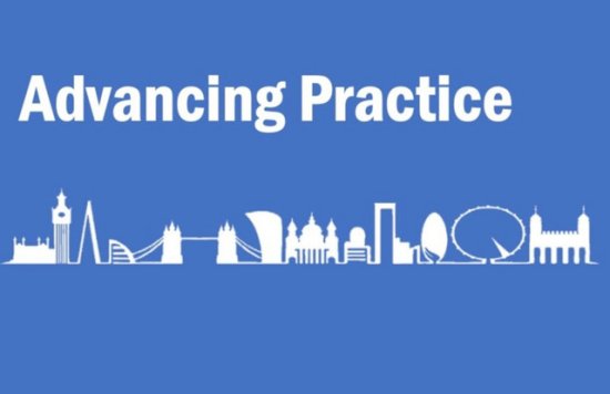 Logo of the 'Advancing Practice - London Region' podcast.