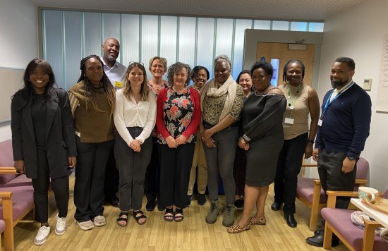 Members of the Dementia Navigation Service with Edwin Ndlovu, ELFT's Chief Operating Officer.