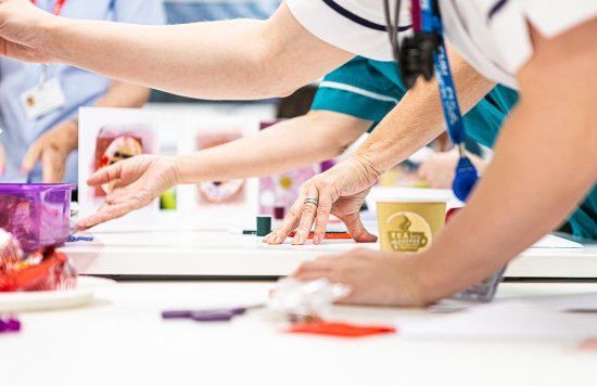 NHS staff enjoying an art workshop